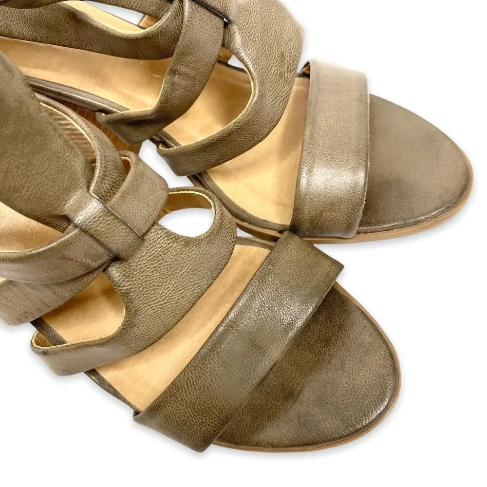 Melrose & Market Womens Rory Gray Block Heel Sandal 8.5M